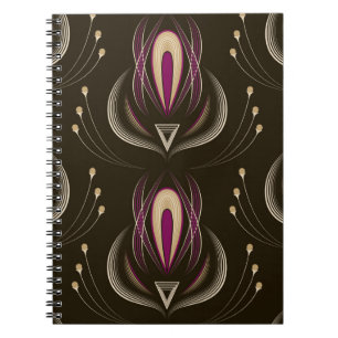 Cuaderno Ornamento gráfico de patrones impecable. Estilo fl
