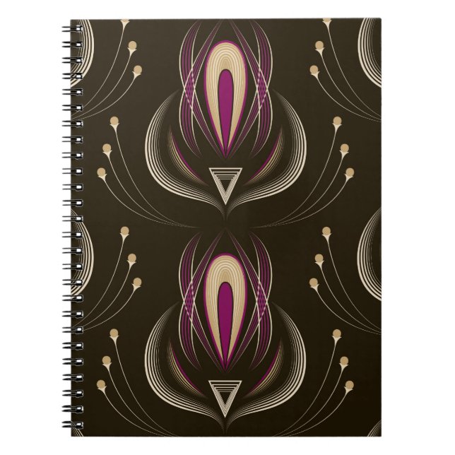 Cuaderno Ornamento gráfico de patrones impecable. Estilo fl (Frente)