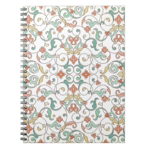 Cuaderno Ornamento oriental de arte de línea de época