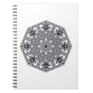 Cuaderno Ornamento redondo de la mandala
