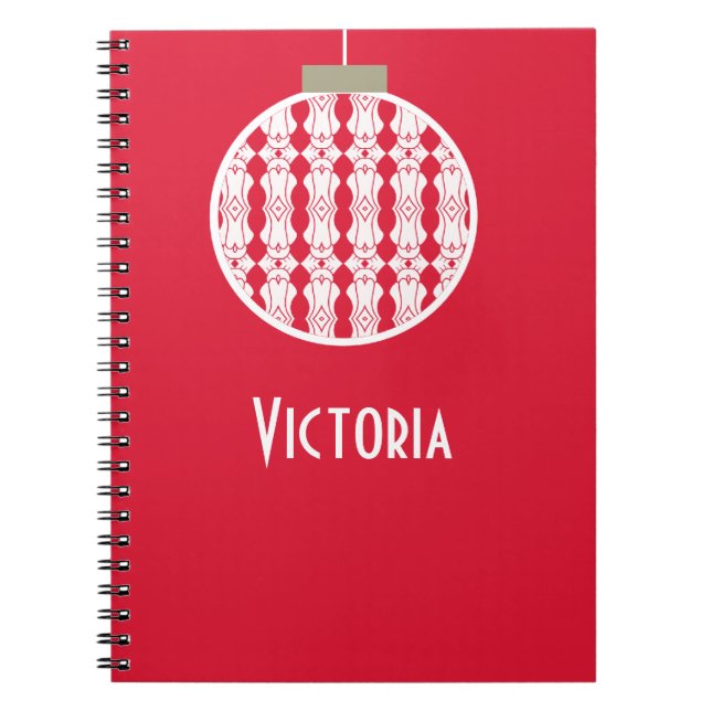 Cuaderno Ornamento rojo Art Deco (Frente)