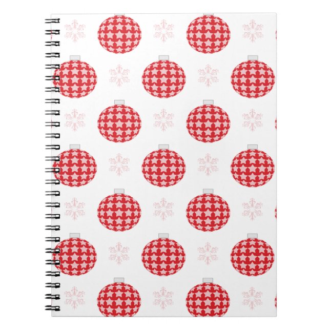 Cuaderno Ornamentos de navidad roja (Frente)
