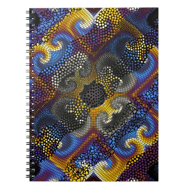 Cuaderno Ornar fondo de textura transparente. Olas de ornam (Frente)