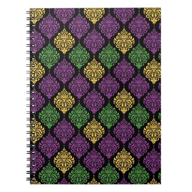 CUADERNO ORNAR PURPLE VERDE AMARILLO MARDI GRAS PATRONES (Frente)