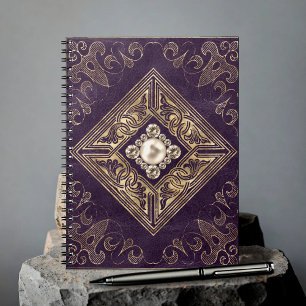 Cuaderno Ornate Opulence   Florecimiento morado y oro con j