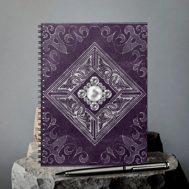 Cuaderno Ornate Opulence | Prosperar joyas moradas y platea (Subido por el creador)