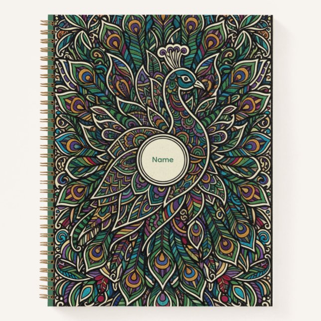 Cuaderno Ornate Peacock Zentangle Art Nooracle Journal (Anverso)