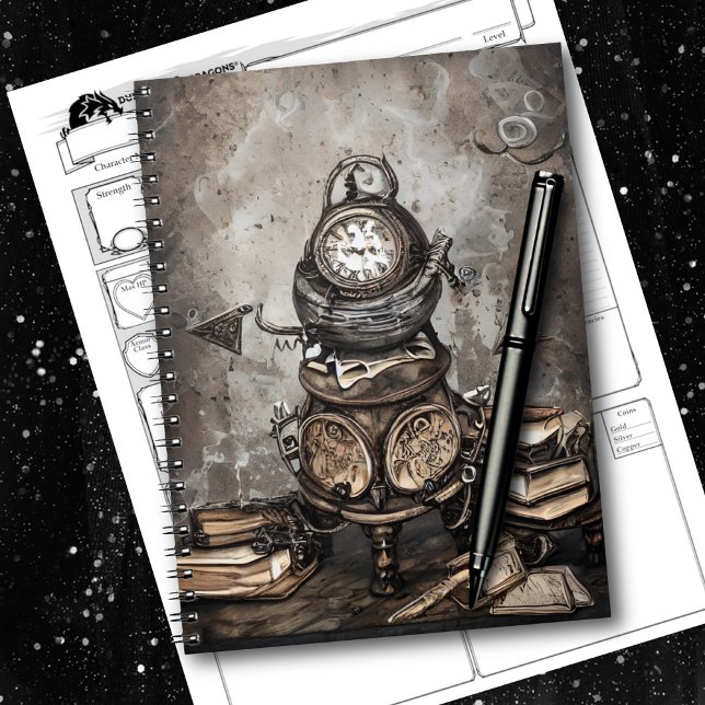 Cuaderno Ornate Steampunk Cauldron | Libros de ortografía y (Subido por el creador)