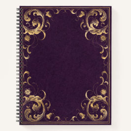 Cuaderno Ornato dorado morado