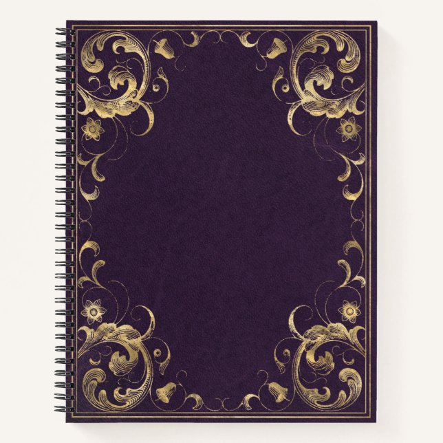 Cuaderno Ornato dorado morado (Anverso)