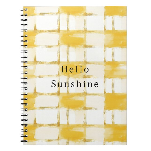 Cuaderno Oro Amarillo Blanco Cuadros Rayas   (Frente)