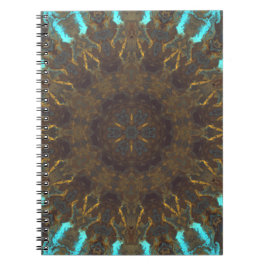 Cuaderno Oro azul hippie psicodélico y rojo oscuro