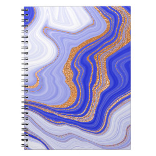 Cuaderno Oro Azul Mármol, Resumen Moderno.