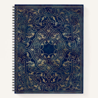 Cuaderno Oro Azul Vintage Ornate Gold