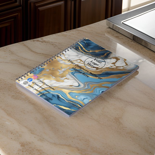 Cuaderno Oro azul y mármol blanco (Subido por el creador)