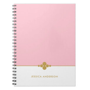 Cuaderno Oro blanco rosado femenino y elegante