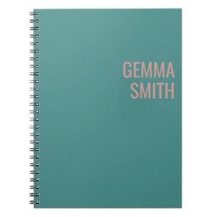 Cuaderno oro color de rosa y monograma personalizado trullo