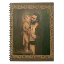 Cuaderno Oro decorativo San José y Niño Jesús