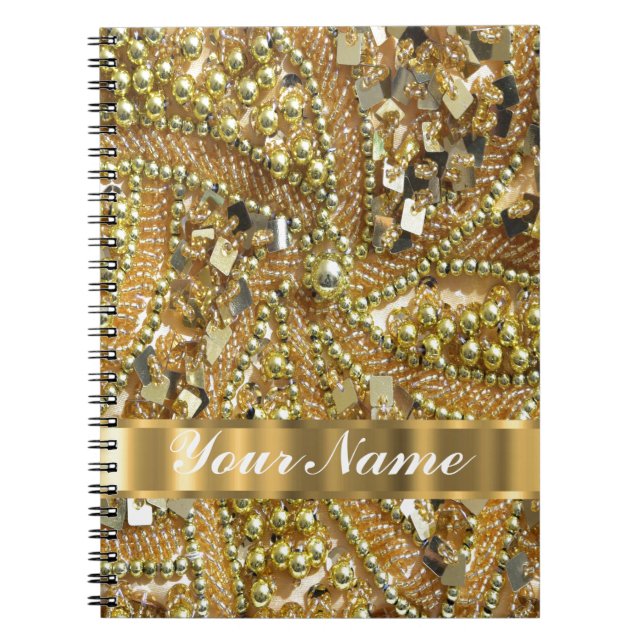 Cuaderno Oro elegante bling (Frente)