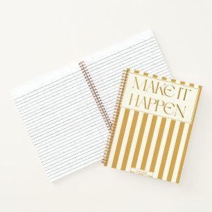 Cuaderno Oro Estriado Minimalista Motivacional de Estableci