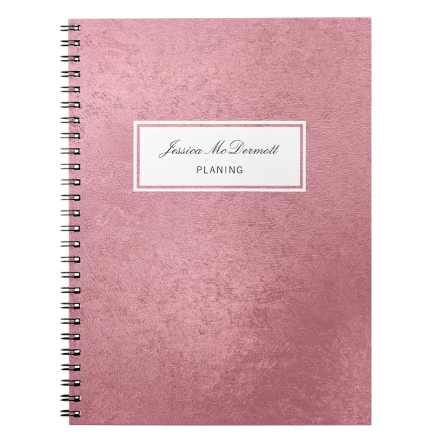 Cuaderno Oro falso moderno rosa (Frente)