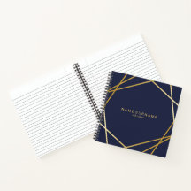 Oro Geometric Midnight Blue 8.5" Spiral NoteBook