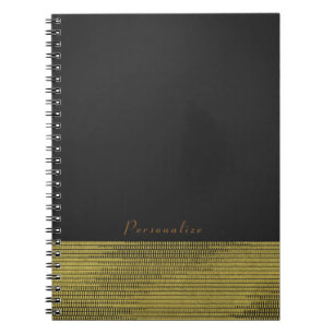 Cuaderno Oro Mate Glamour Moderno Lentejuelas Chic Elegante