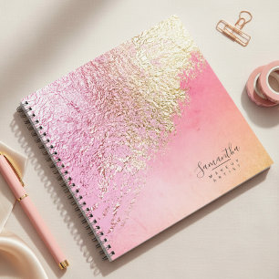 Cuaderno Oro Melocotón Abstracto Hoja ID775