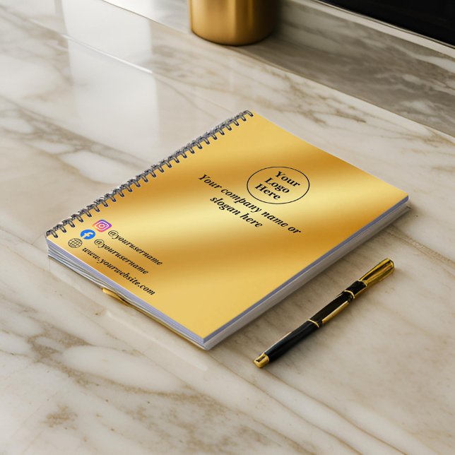 Cuaderno Oro metálico de lujo (Subido por el creador)