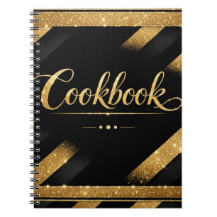 Cuaderno Oro Negro Escritura de Lujo Brillo Moderno Chic Lu