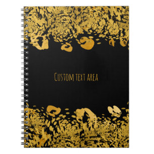 Cuaderno Oro & Negro Exótico Selva Elegante Glam Cheetah
