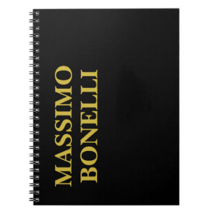 Cuaderno Oro Negro Minimalista Moderno Elegante Tu Nombre