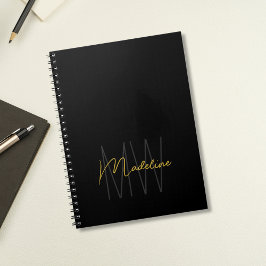 Cuaderno Oro Negro Monograma Modernidad Chic