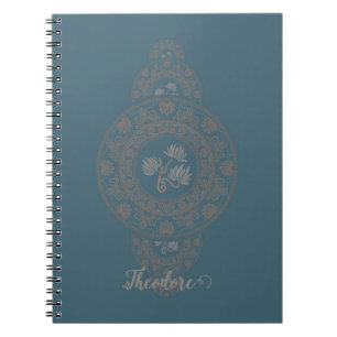 Cuaderno Oro personalizado Rococo Lotus Ornamentala