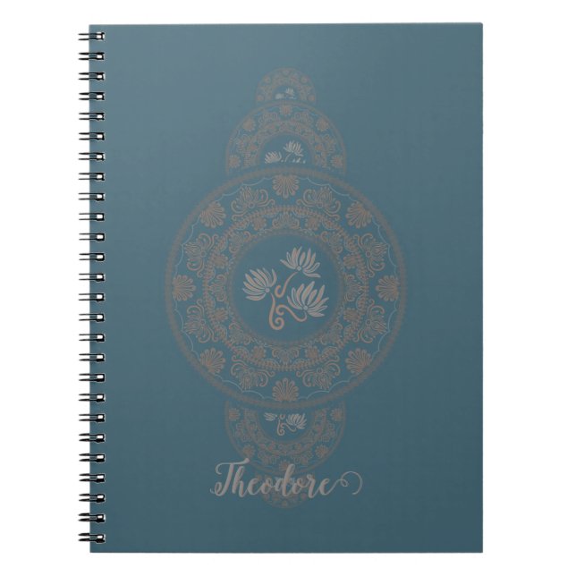 Cuaderno Oro personalizado Rococo Lotus Ornamentala (Frente)