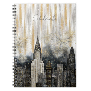Cuaderno Oro Plateado Glitzy Celebrar Ciudad