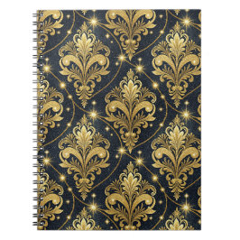 Cuaderno Oro Real Brillo Damask Diseño Palacio Real Arte
