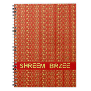 Cuaderno Oro Rojo Canto Shreem Brzee atrae riqueza