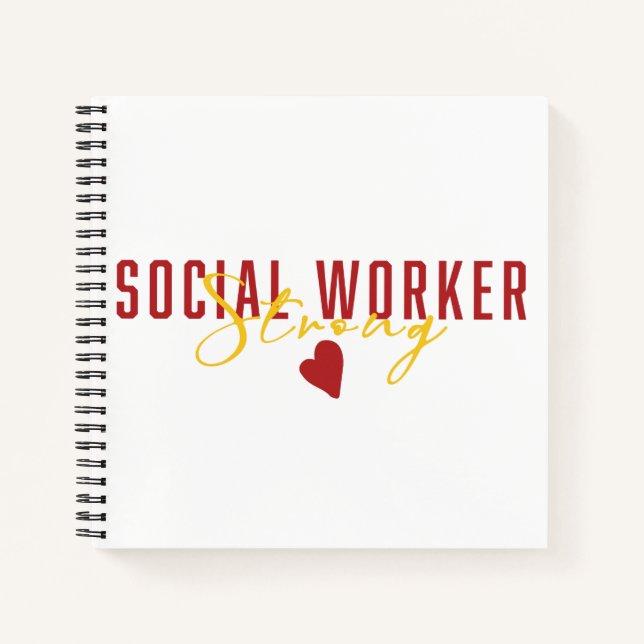Cuaderno Oro rojo fuerte para trabajador social (Anverso)