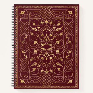 Cuaderno Oro Rojo Vintage Ornate Gold