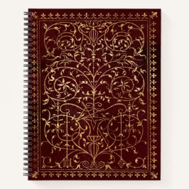 Cuaderno Oro Rojo Vintage Ornate Gold