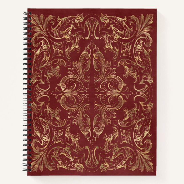 Cuaderno Oro Rojo Vintage Ornate Gold (Anverso)