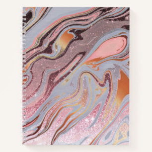 Cuaderno Oro rosa brillo y mármol