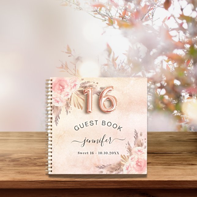Cuaderno Oro rosa de  de césped Sweet 16 pampas (Subido por el creador)
