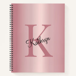 Cuaderno Oro Rosa Monograma Personalizado 