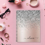 Cuaderno Oro Rosa - Monograma Purpurina Rubor rosado platea<br><div class="desc">Oro Rosa - Purpurina de espuma metálica de Relieve metalizado Rubor Rosado y Plata Cepillado Monograma Metalizado con el planificador de portátiles espirales. Esto hace que el dulce perfecto cumpleaños 16, boda, ducha de novia, aniversario, ducha de bebé o fiesta de soltera sea regalo para alguien que ama el lujo...</div>