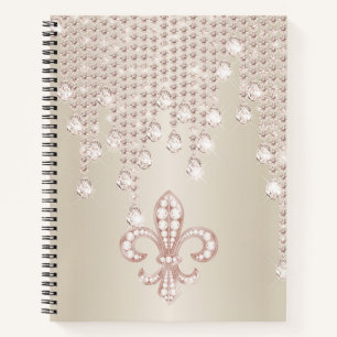 Cuaderno Oro Rosa, Morganita Y Purpurina Fleur-de-lis