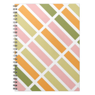 Cuaderno Oro rosa naranja y franjas verdes