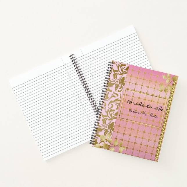 Cuaderno Oro rosa personalizado de la futura novia (Interior)