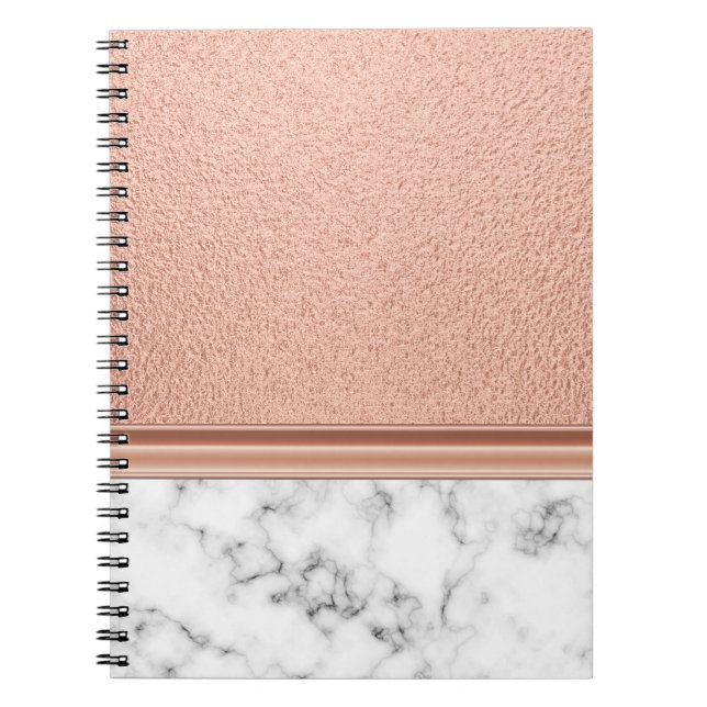 Cuaderno Oro Rosa sobre Mármol (Frente)